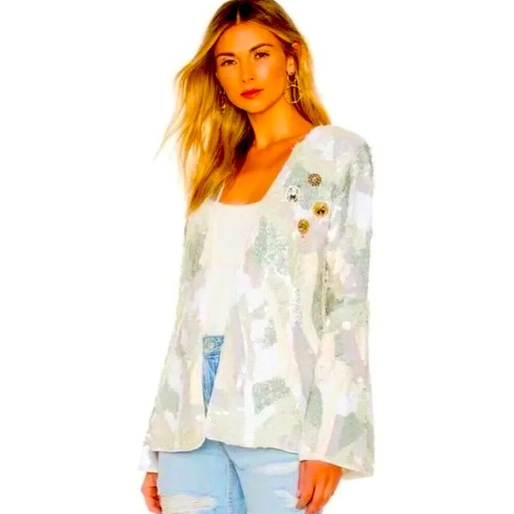 New HOUSE OF HARLOW 1960 x REVOLVE Jolie Jacket Sequin Embellished M MSRP $458